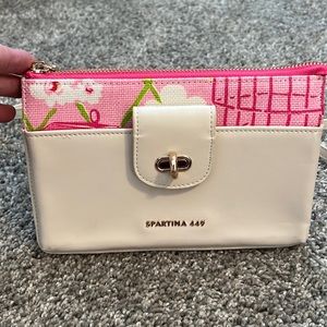 Spartina 449 Cream and Pink Crossbody Wallet